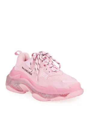 Balenciaga Triple S Clear Sole Sneakers- Pink