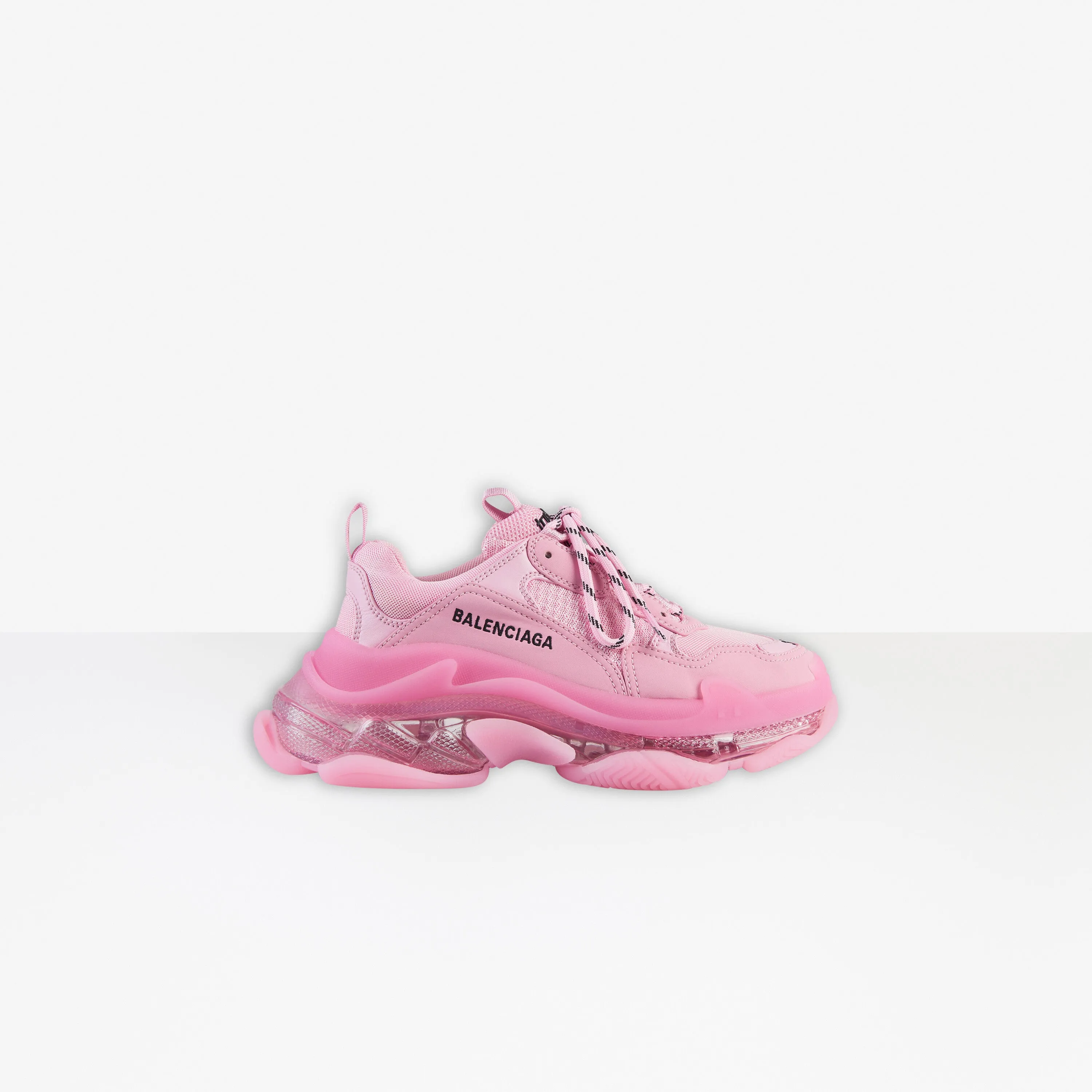 Balenciaga Triple S Clear Sole Sneakers- Pink