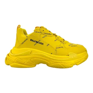 Balenciaga Triple S Sneaker All Over Logo Yellow