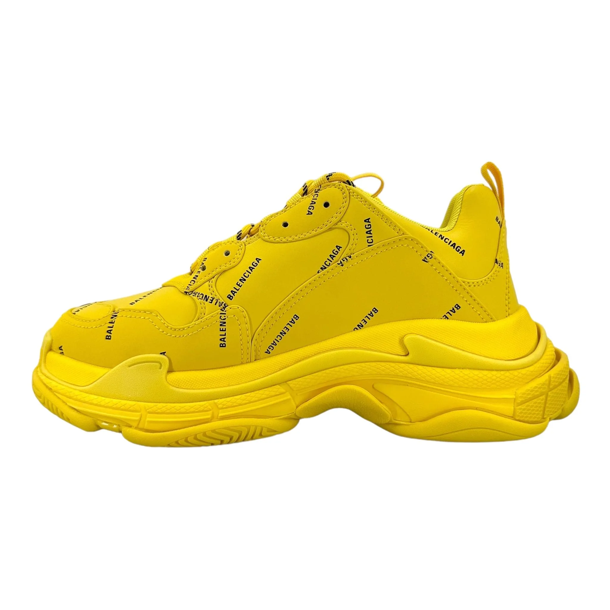 Balenciaga Triple S Sneaker All Over Logo Yellow
