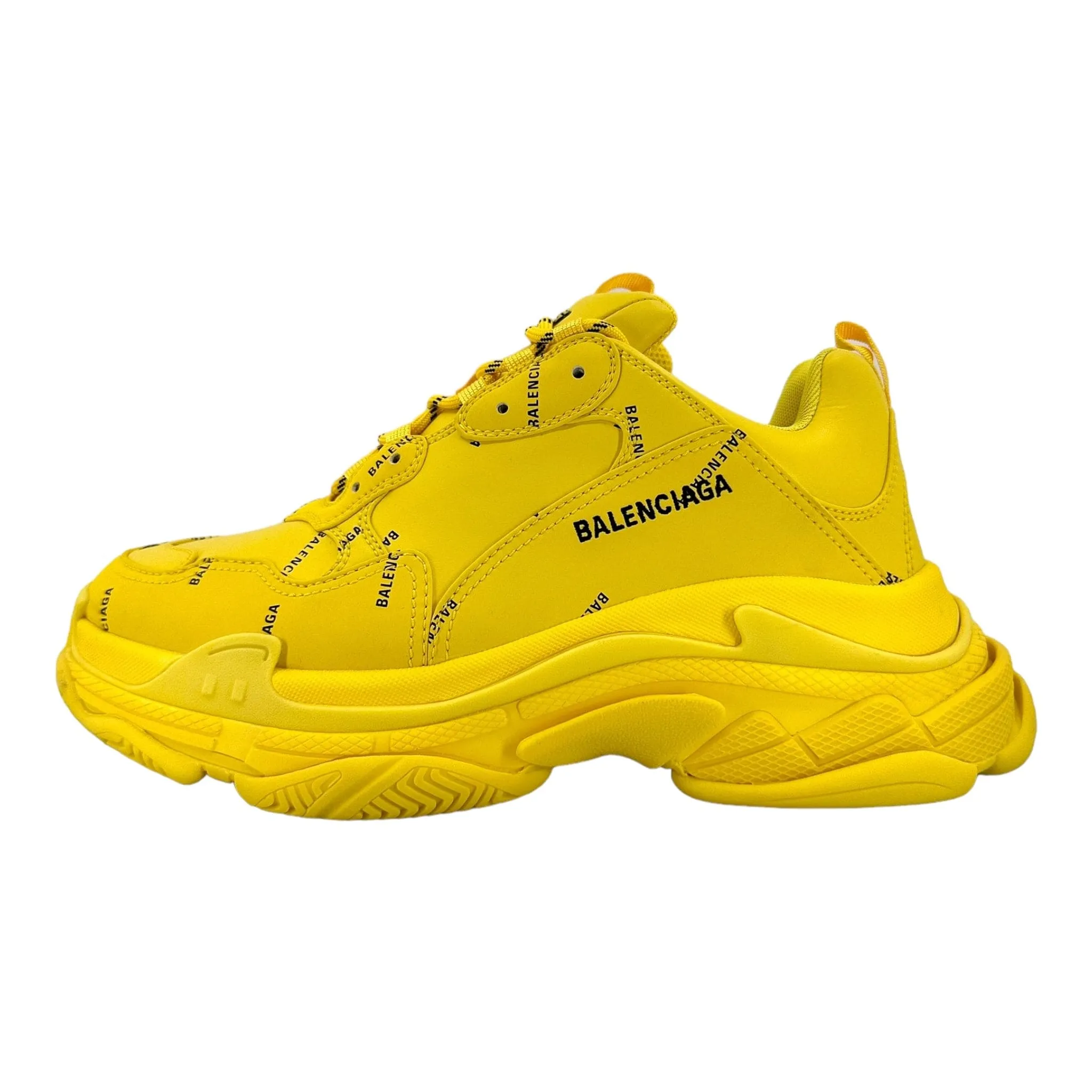 Balenciaga Triple S Sneaker All Over Logo Yellow