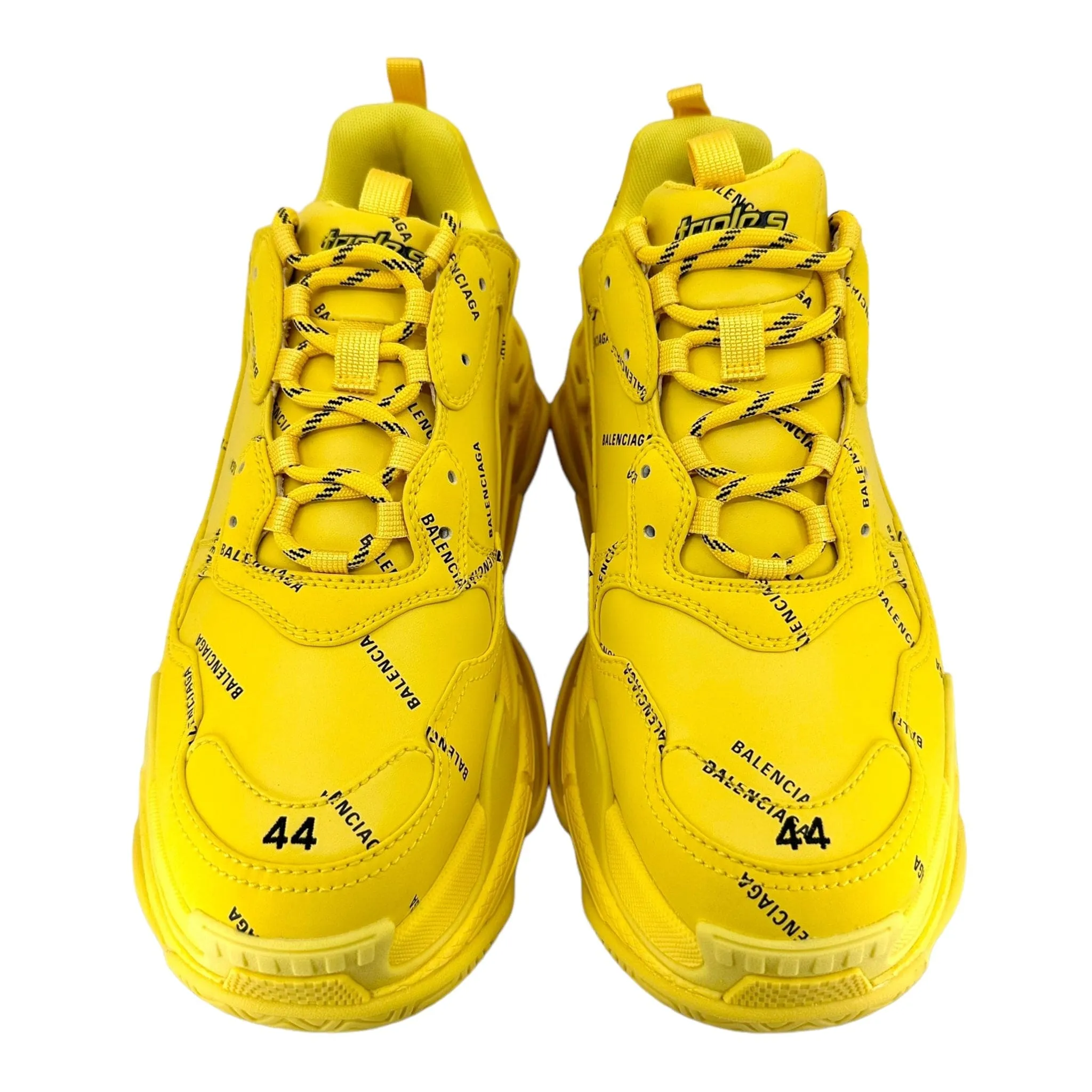 Balenciaga Triple S Sneaker All Over Logo Yellow