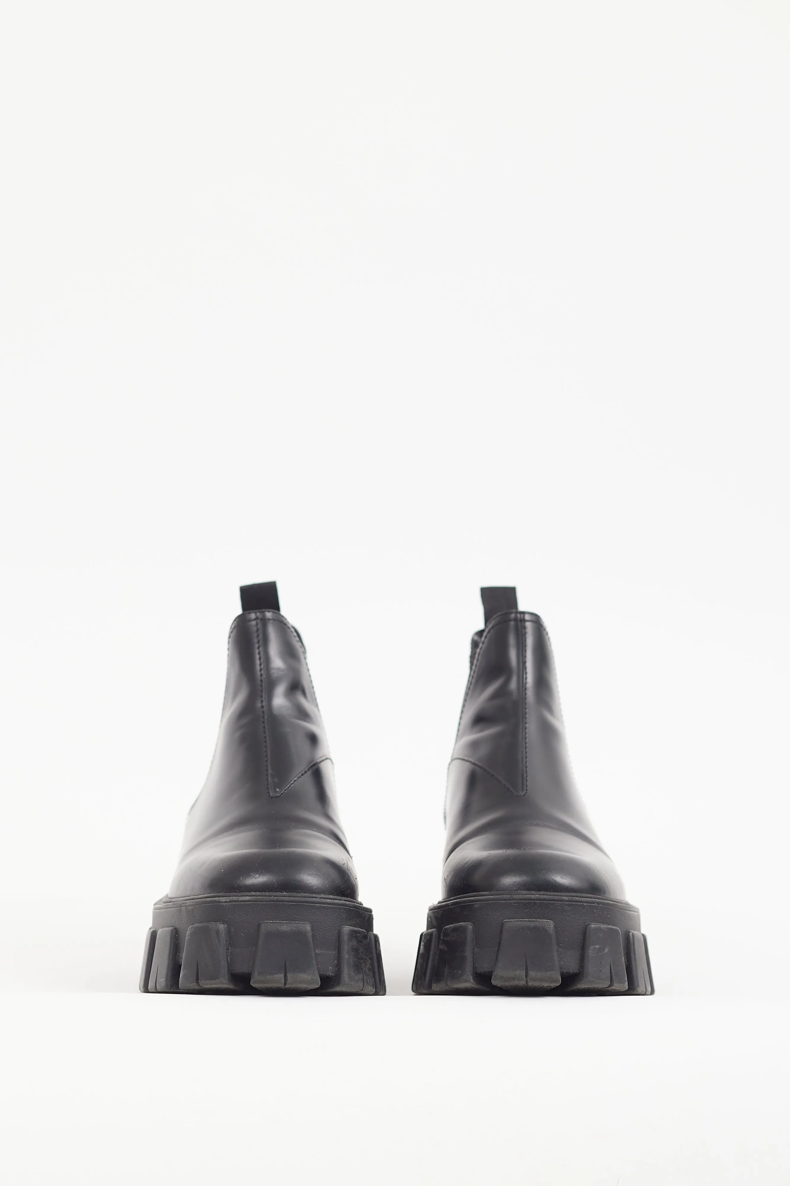 Black Leather Monolith Platform Boot