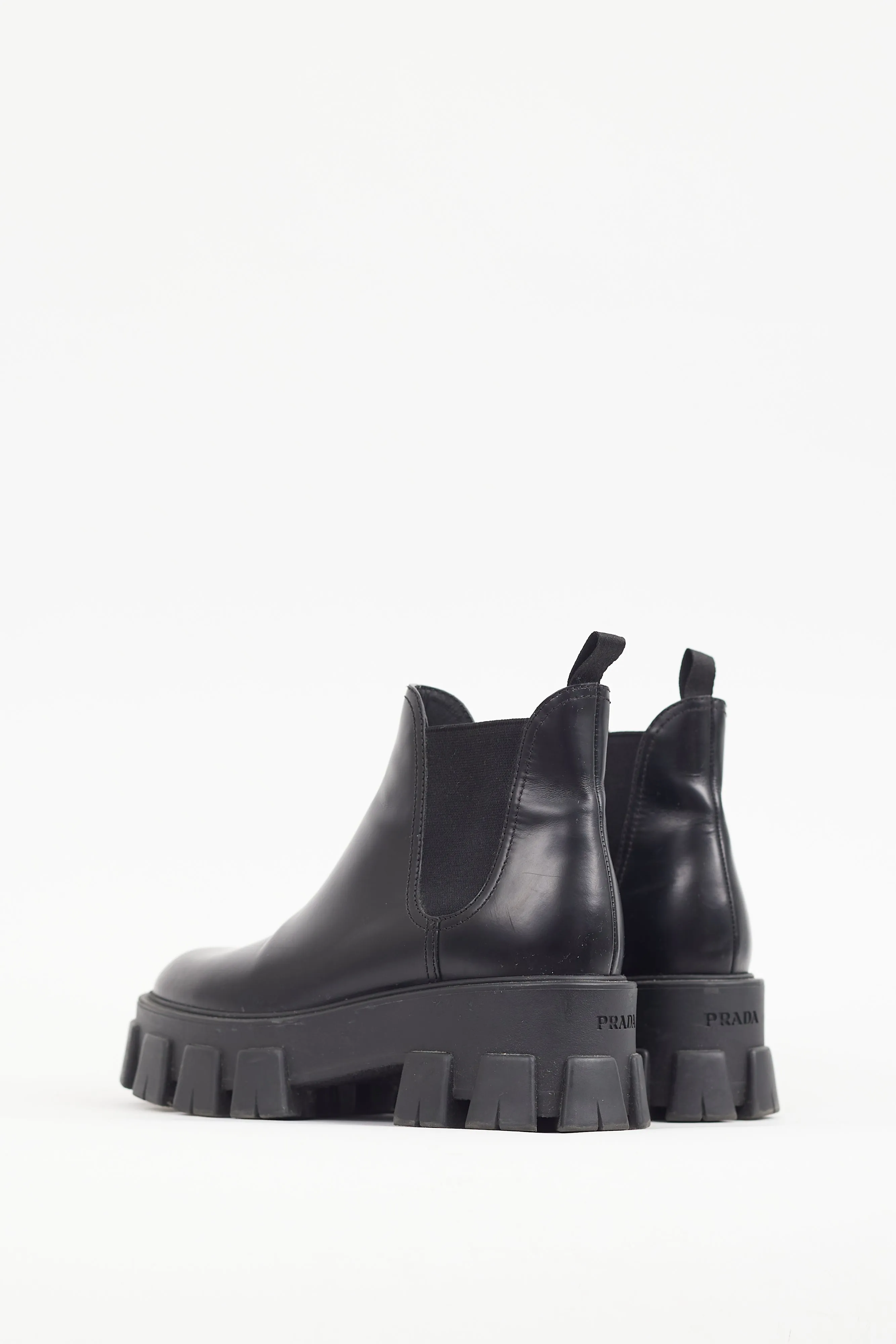 Black Leather Monolith Platform Boot