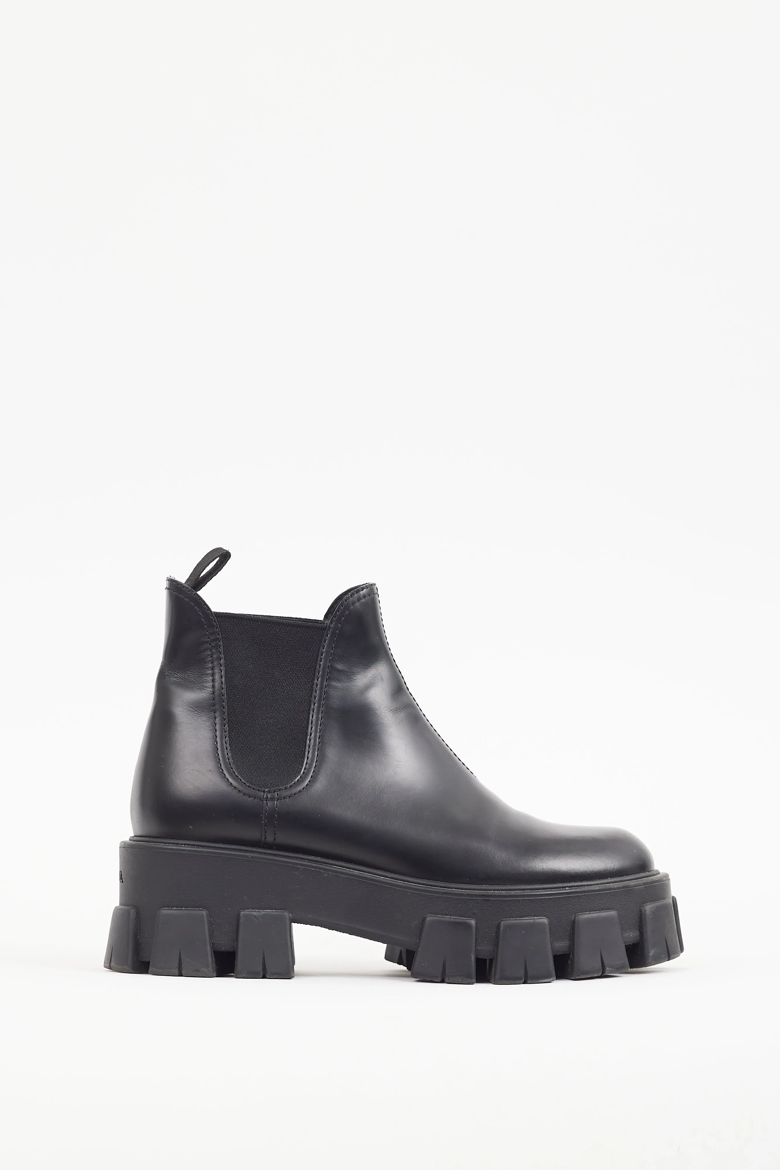 Black Leather Monolith Platform Boot