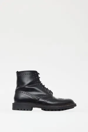 Black Leather Rubber Sole Chelsea Boot