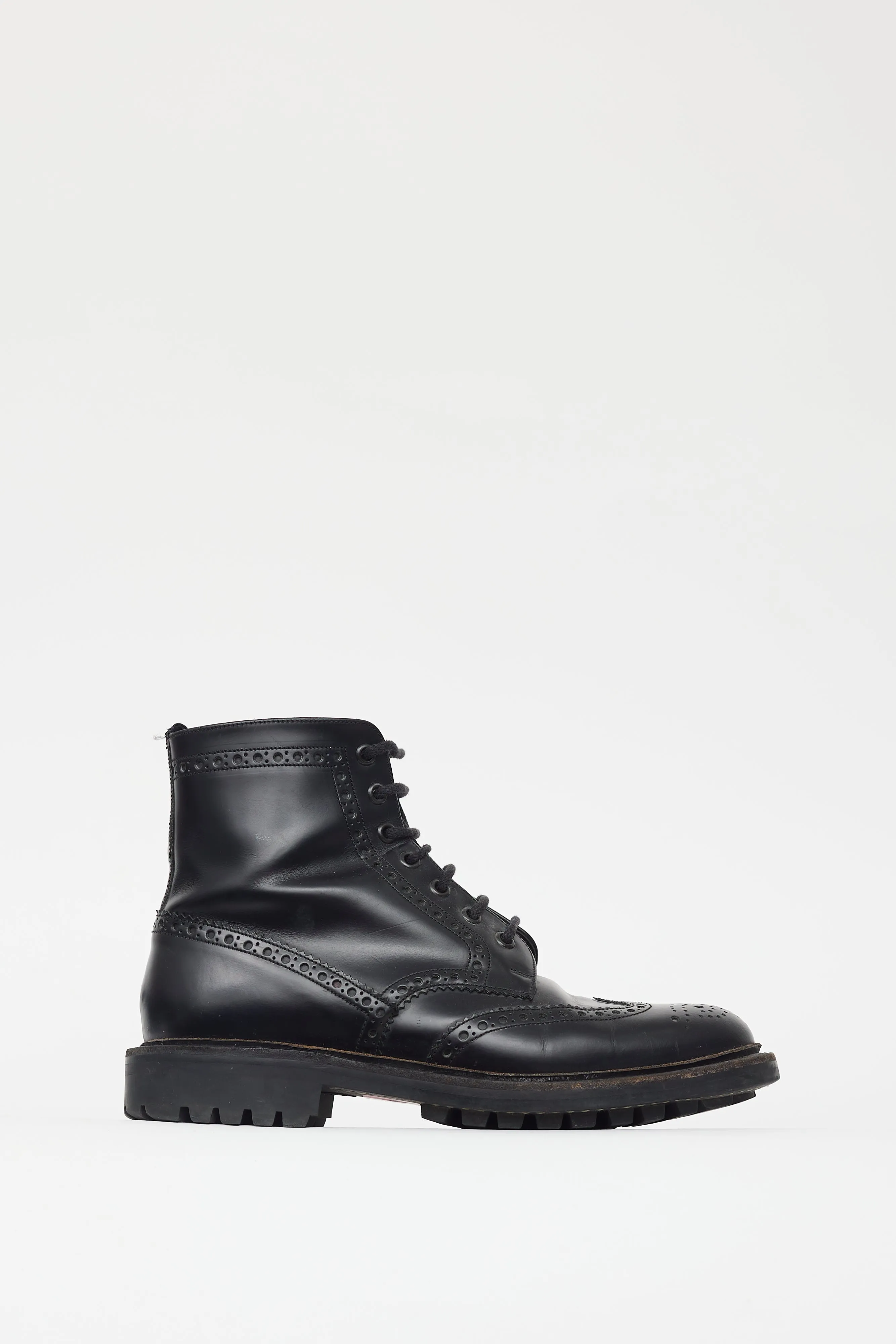Black Leather Rubber Sole Chelsea Boot
