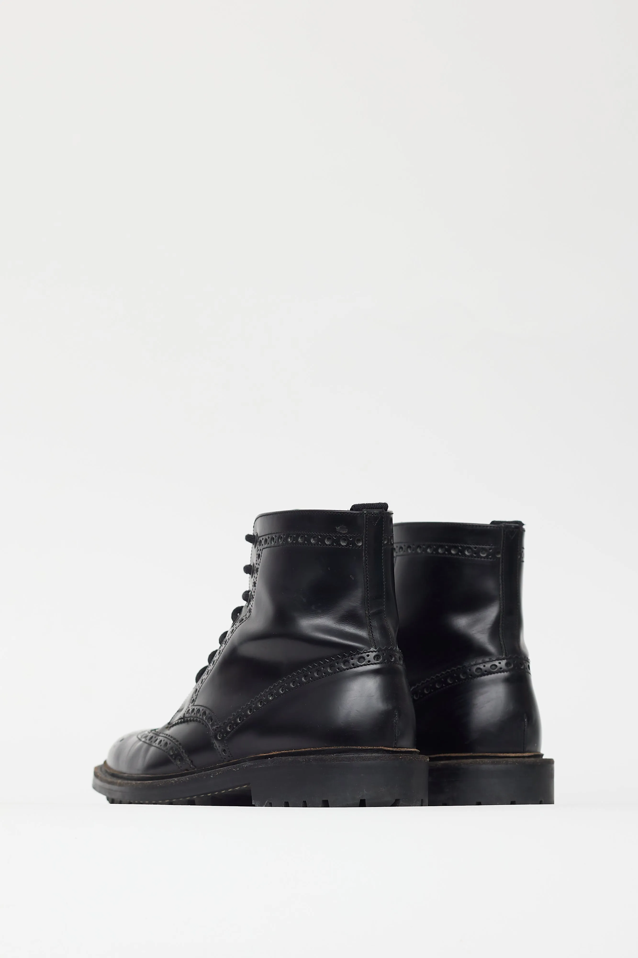 Black Leather Rubber Sole Chelsea Boot