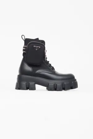 Black Monolith Leather Lug Sole Boot