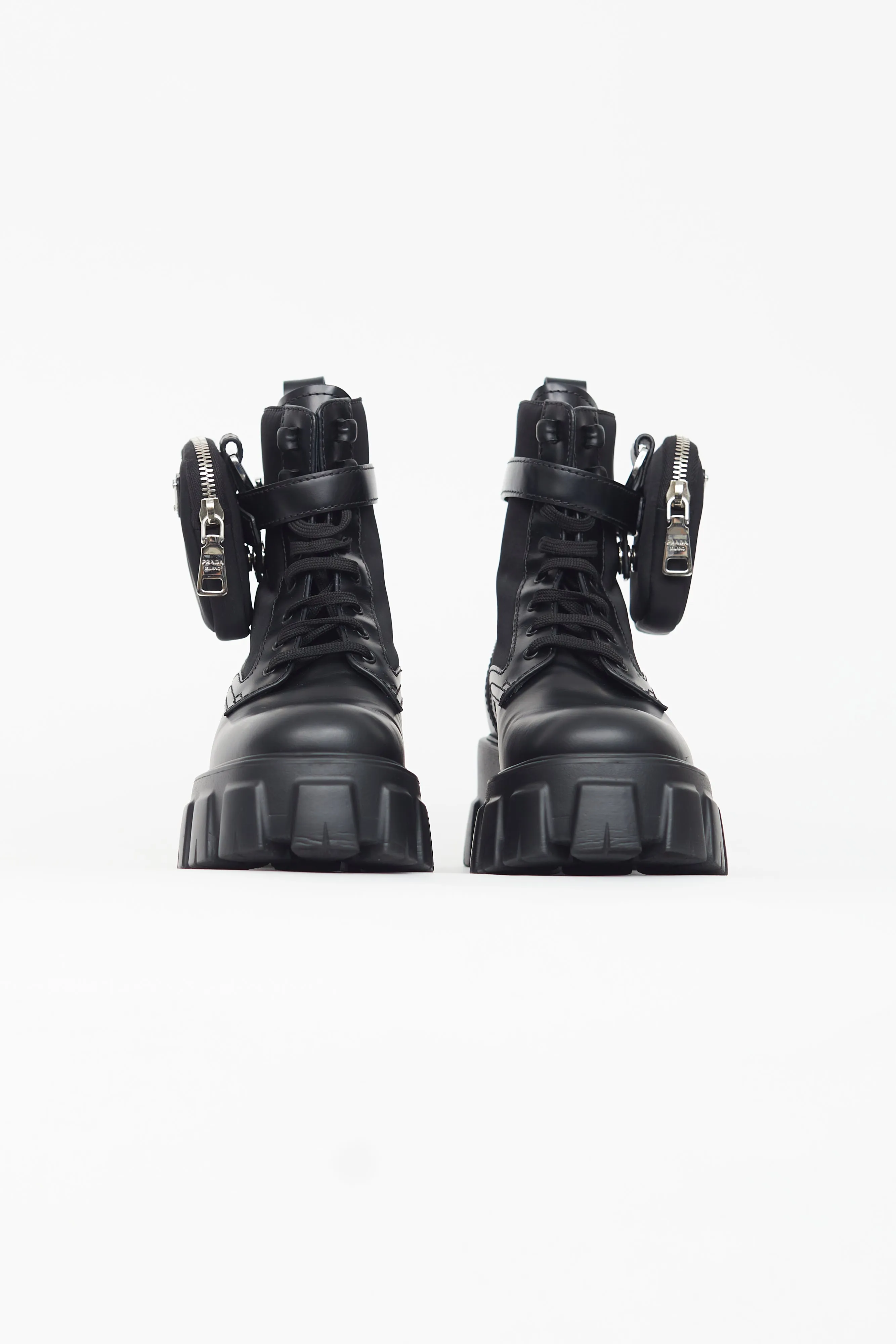 Black Monolith Leather Lug Sole Boot