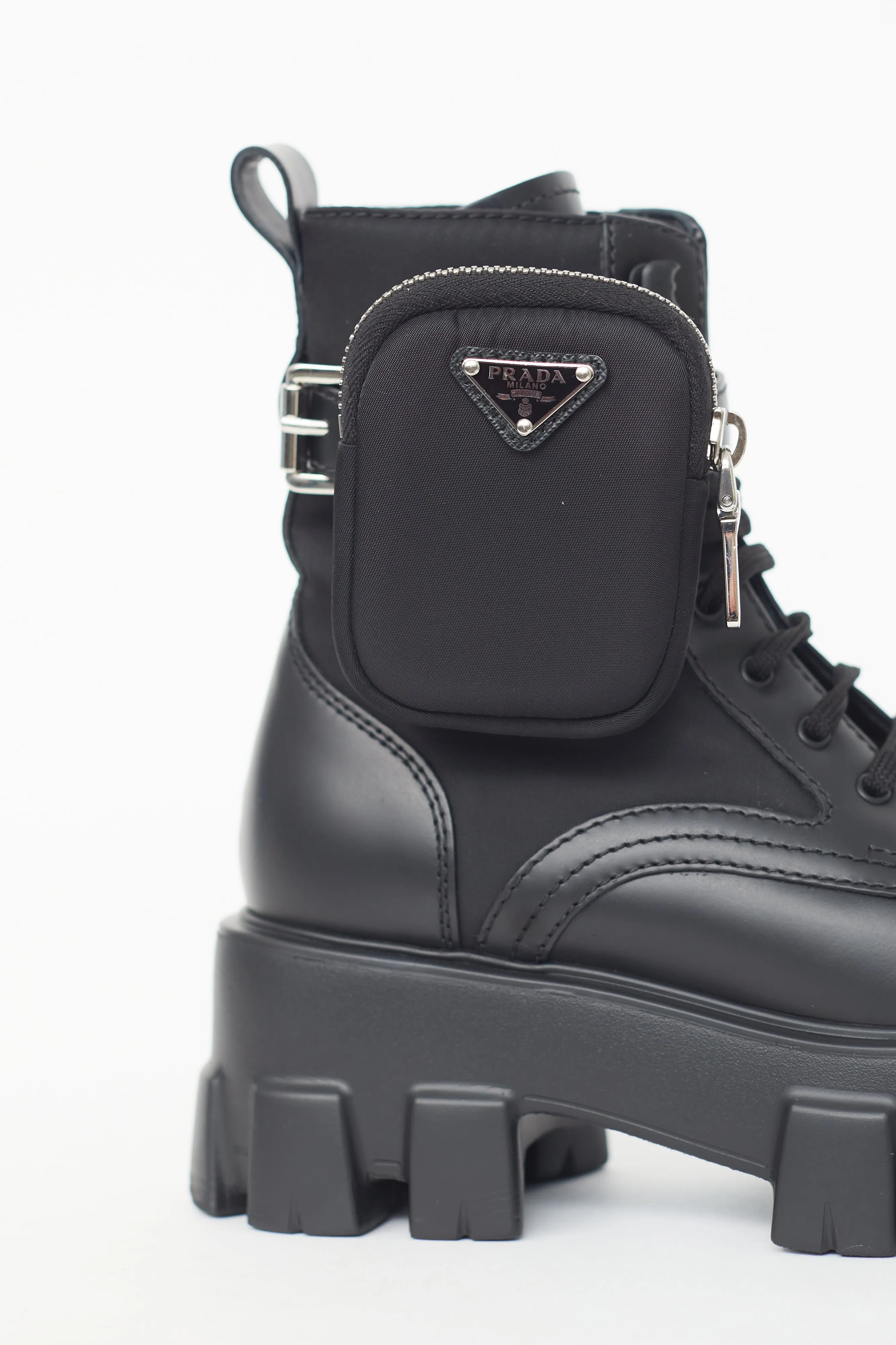 Black Monolith Leather Lug Sole Boot