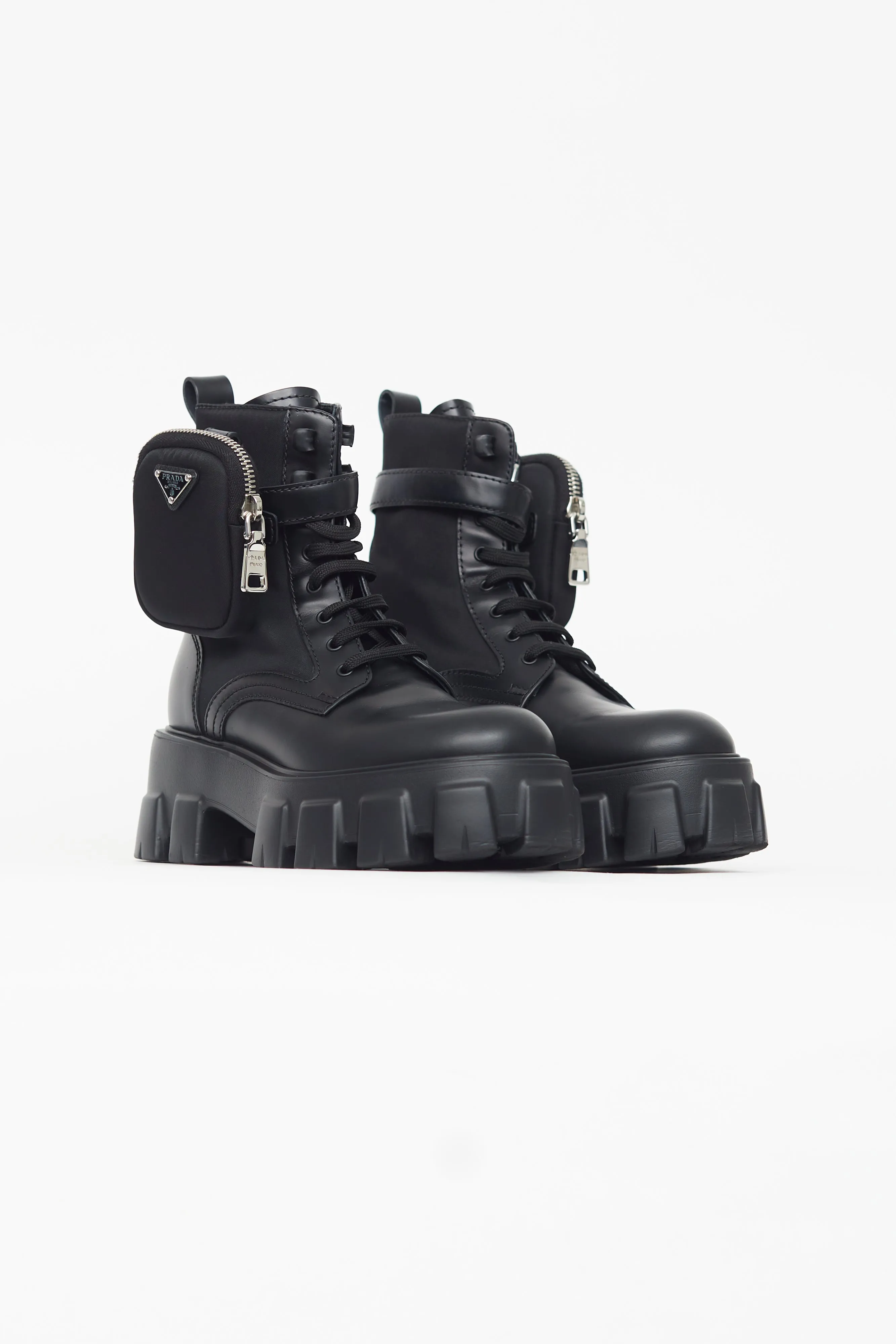 Black Monolith Leather Lug Sole Boot