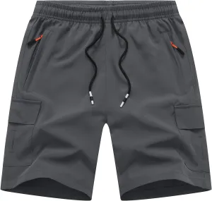 Boys Cargo Shorts Youth Quick Dry Lightweight Pull-On Hiking Shorts for Sports Outdoor with Zipper Pockets