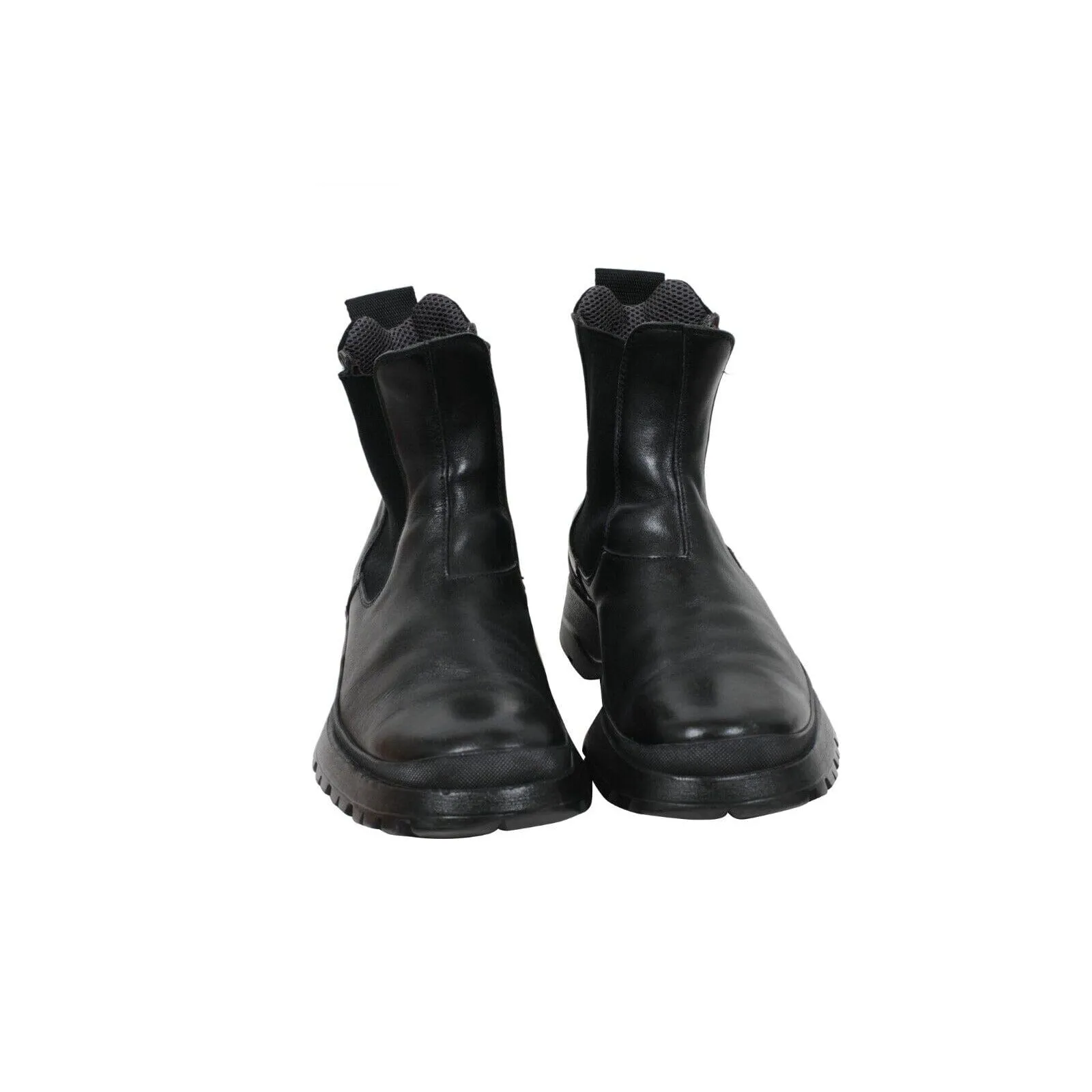Brixxen Chelsea Boots Black Leather Hiking Lug Sole Shoe