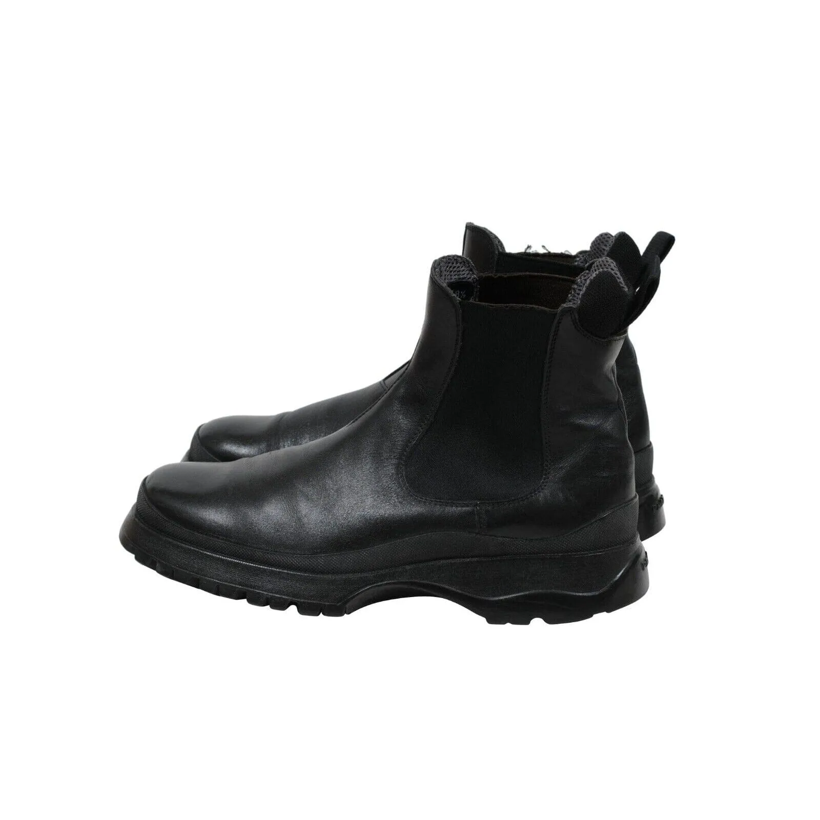 Brixxen Chelsea Boots Black Leather Hiking Lug Sole Shoe