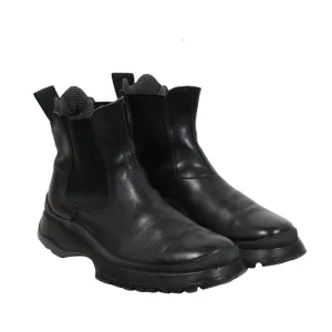 Brixxen Chelsea Boots Black Leather Hiking Lug Sole Shoe