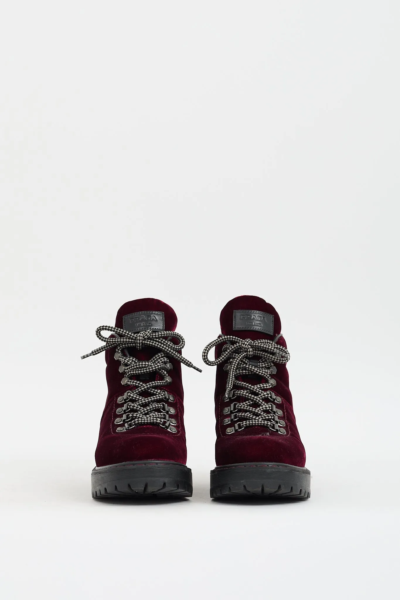 Burgundy Velvet Hiking Boot
