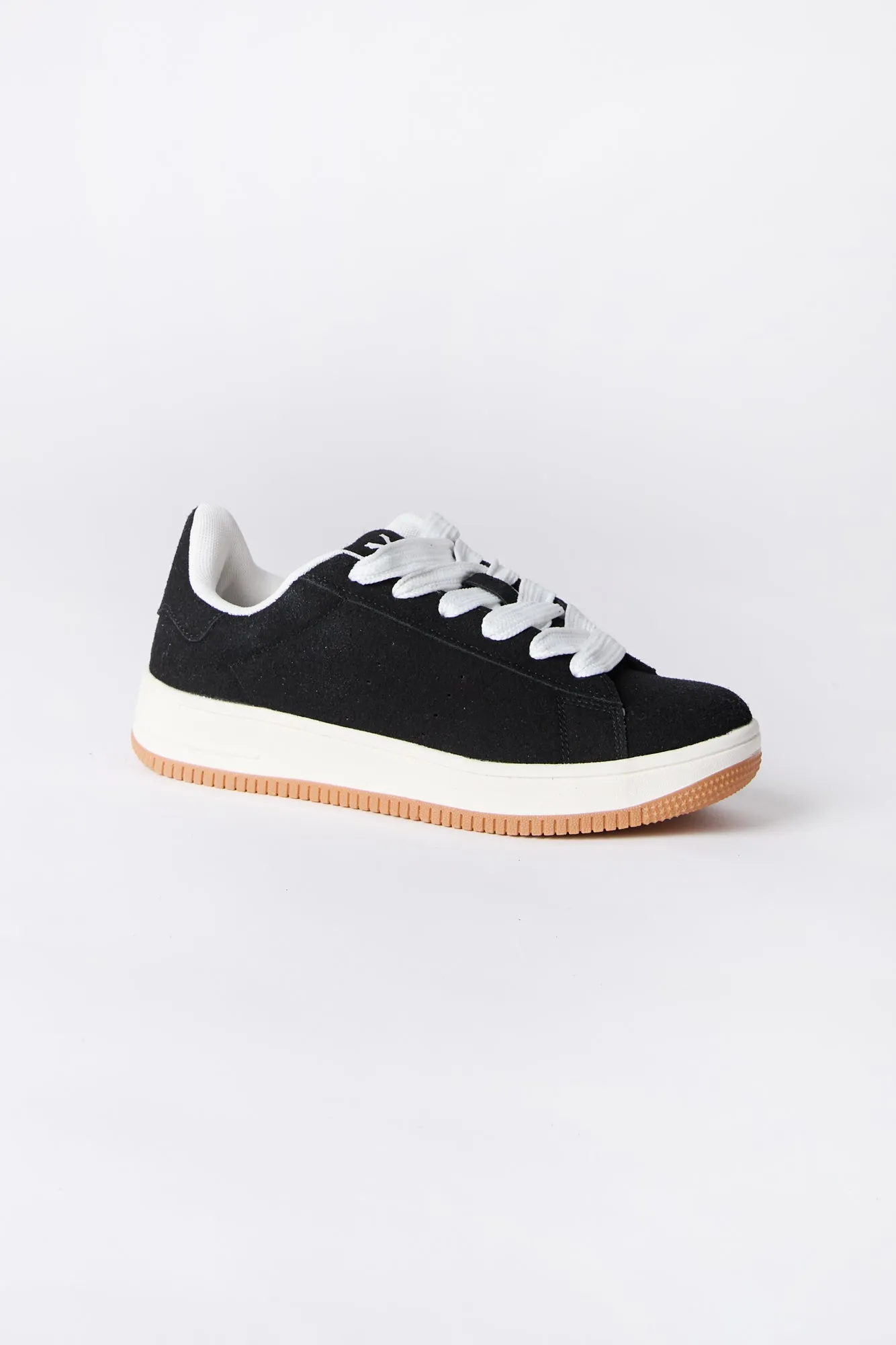 Chaussures basses noires et blanches en daim Zoo York junior
