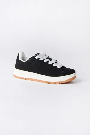 Chaussures basses noires et blanches en daim Zoo York junior