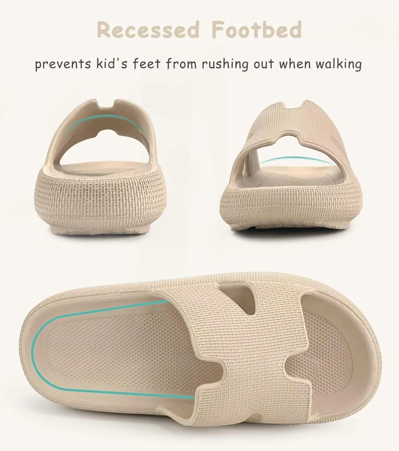Cubufly Cloud Slides for KidsBoys Girls Shower Slippers Slip on SandalsNon-Slip Open Toe Pillow Slippers SandalsQuick Drying Summer Beach Pool Shoes