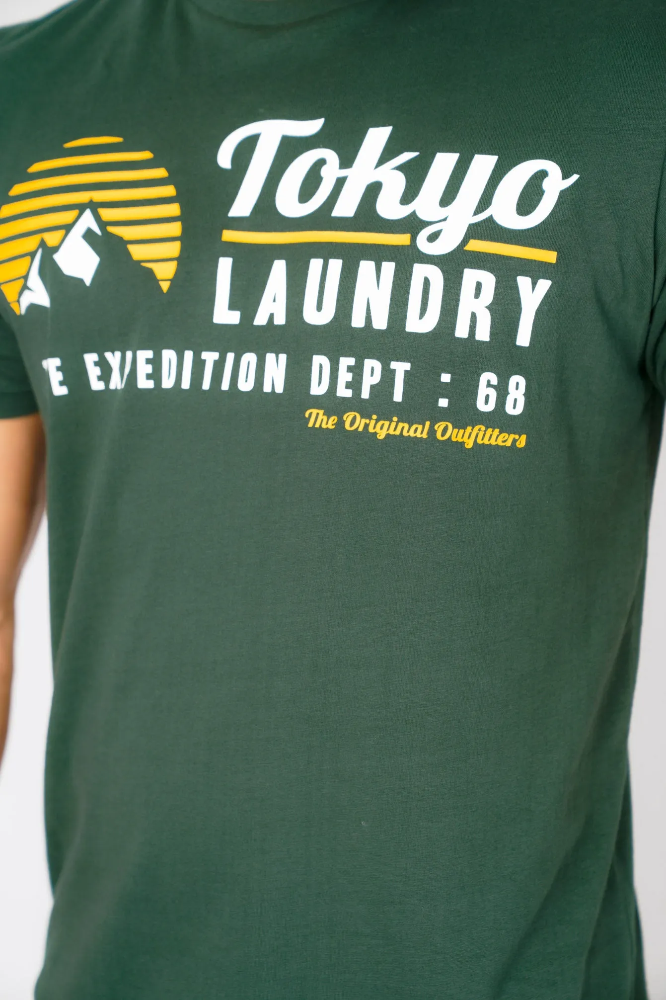 Etherow Motif Cotton Jersey T-Shirt In Jungle Green - Tokyo Laundry