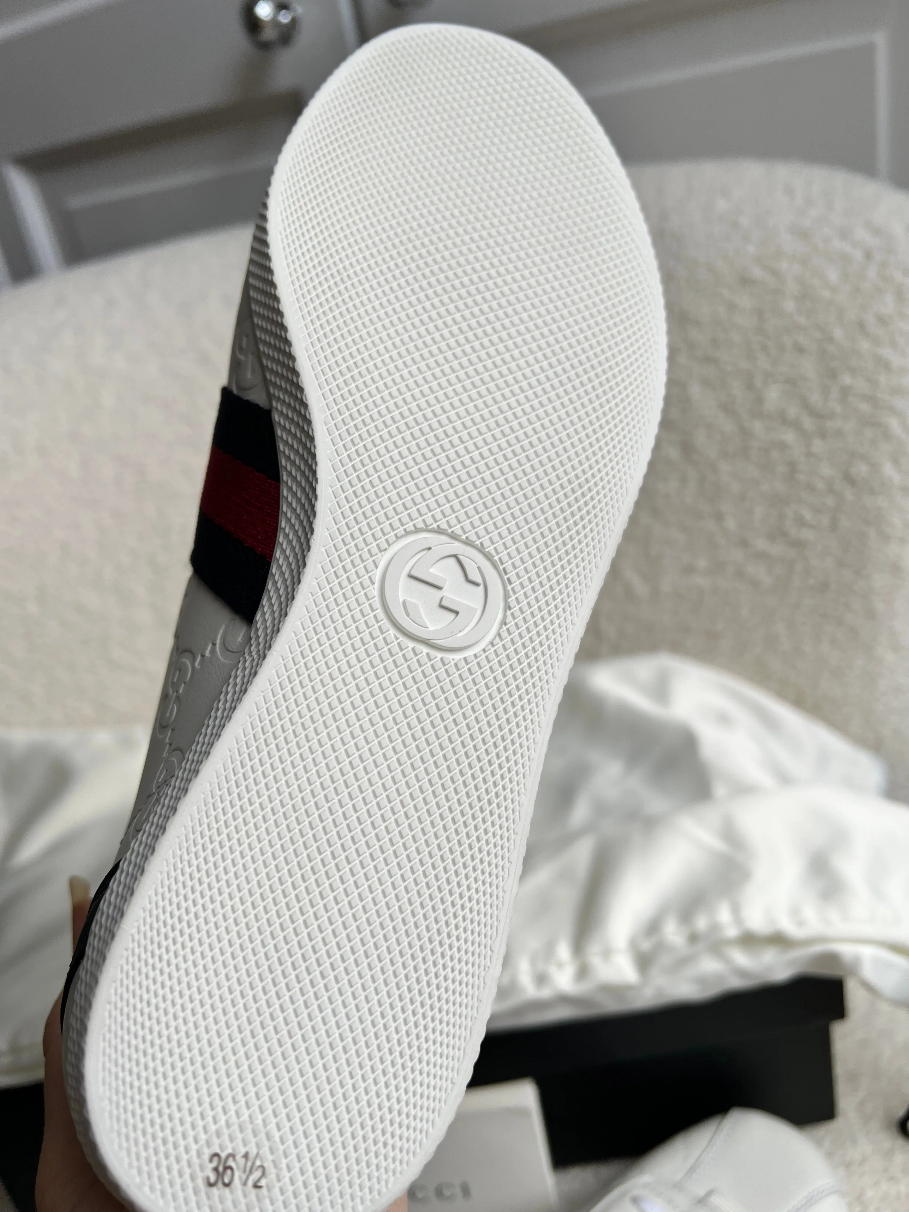 Gucci Ace Leather Sneakers size 4 36.5 (RRP £570)