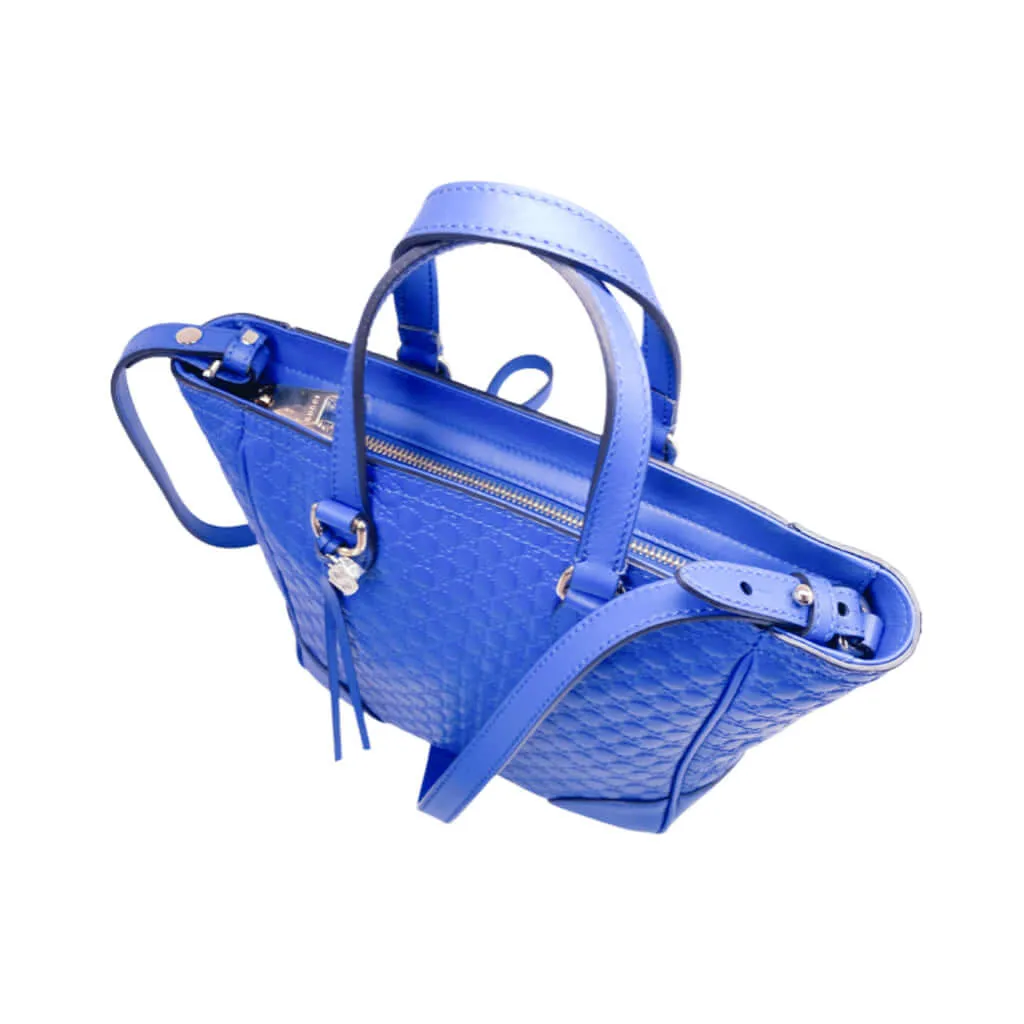 Gucci Blue Leather Tote Bag
