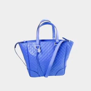 Gucci Blue Leather Tote Bag