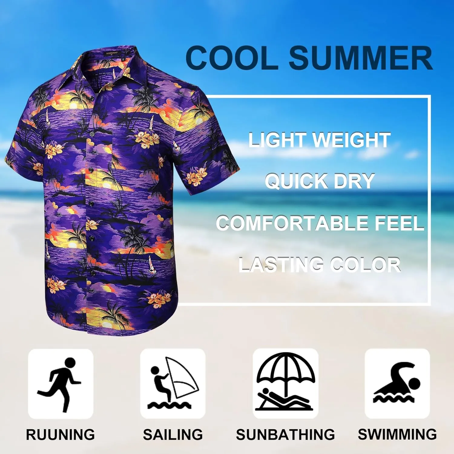 Hawaiian Shirt for Men Short Sleeve Button Down Shirt Men Casual Summer Tropical Beach Aloha Shirts for Men Hawaii Party