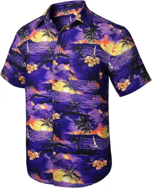 Hawaiian Shirt for Men Short Sleeve Button Down Shirt Men Casual Summer Tropical Beach Aloha Shirts for Men Hawaii Party