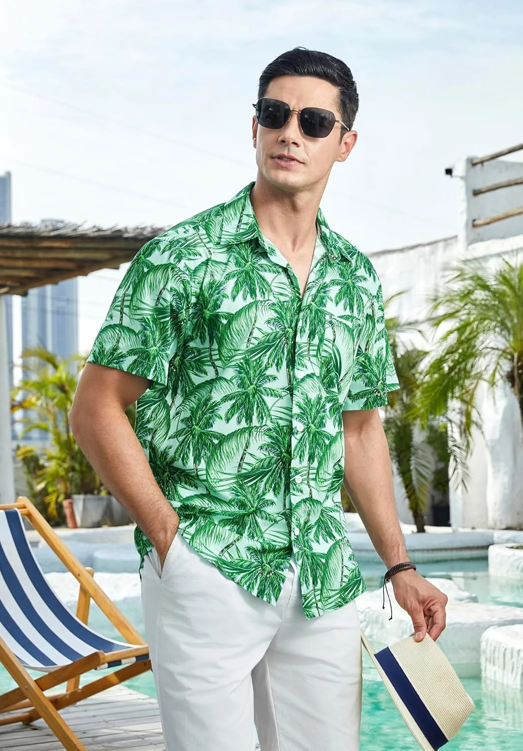 Hawaiian Shirt for Men Short Sleeve Button Down Shirt Men Casual Summer Tropical Beach Aloha Shirts for Men Hawaii Party