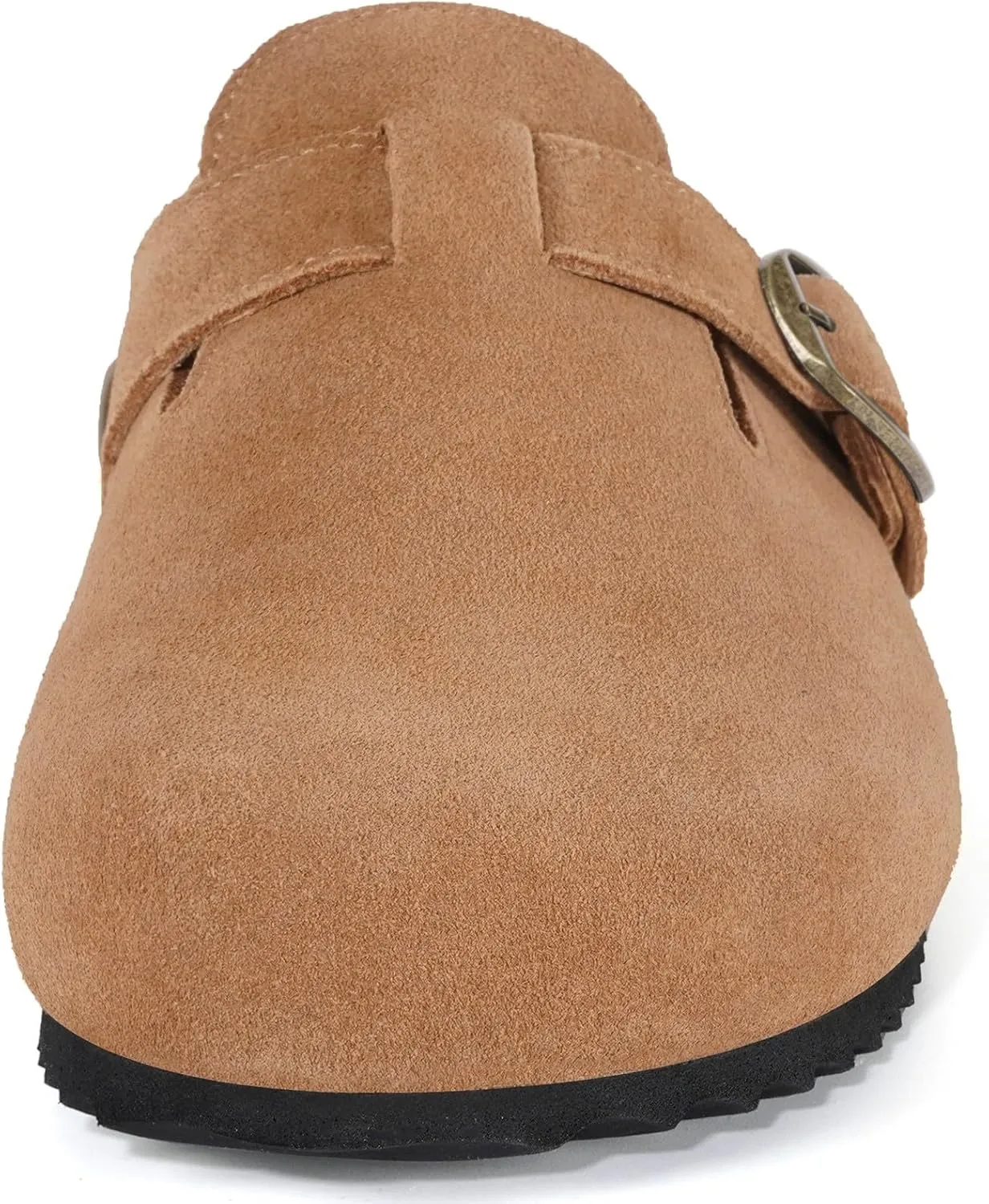 Intini Womens Suede Clogs Mens Leather Mules Cork Footbed Sandals with Arch Support