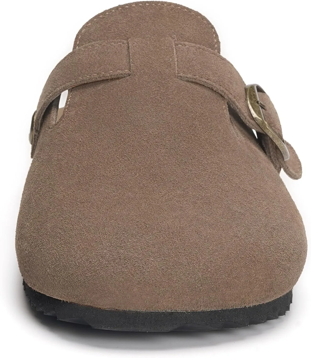 Intini Womens Suede Clogs Mens Leather Mules Cork Footbed Sandals with Arch Support