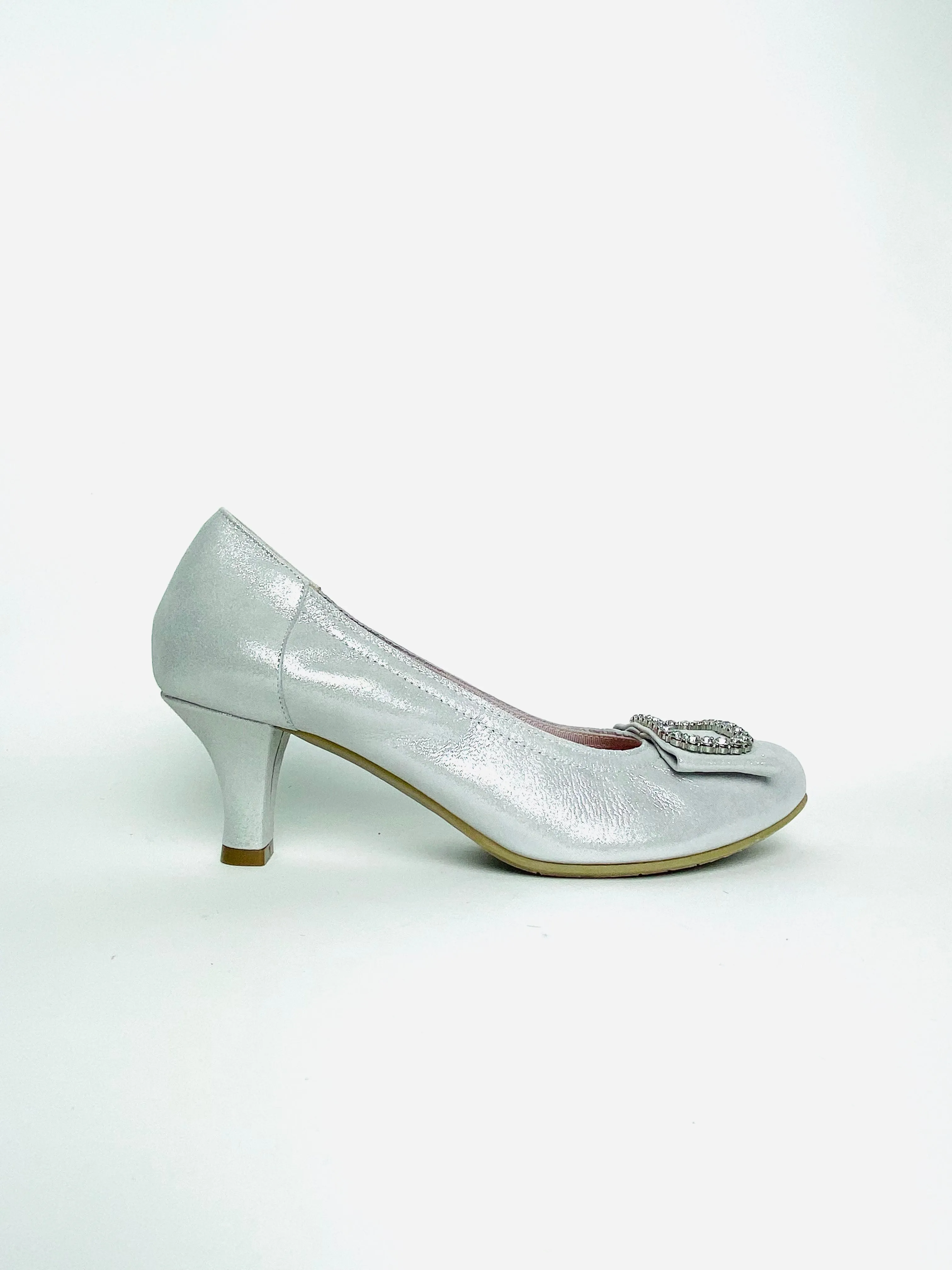 Le Babe - 3037 Silver Diamonte Kitten Heel*