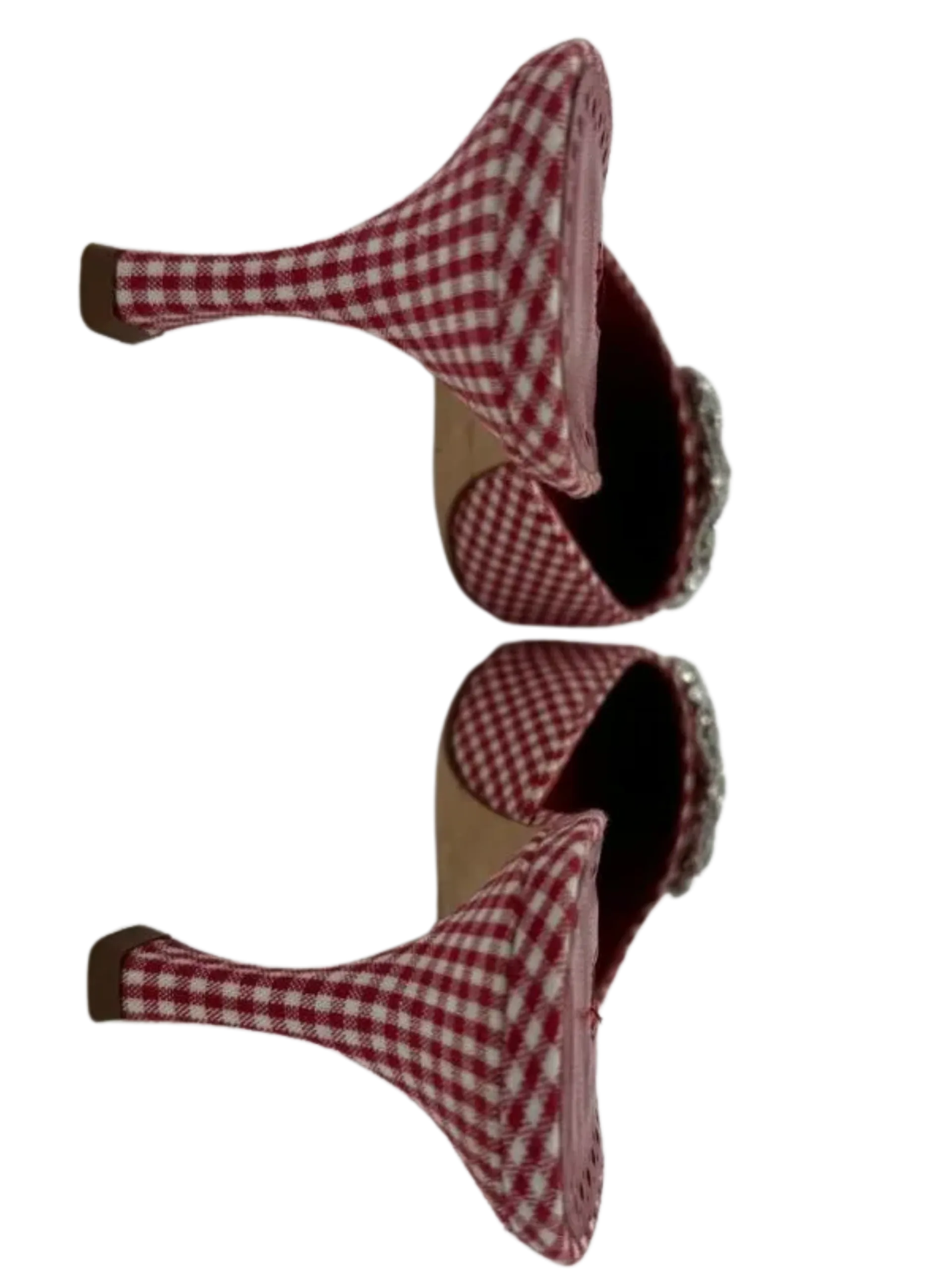 MANOLO BLAHNIK Gingham Hangisi Mules