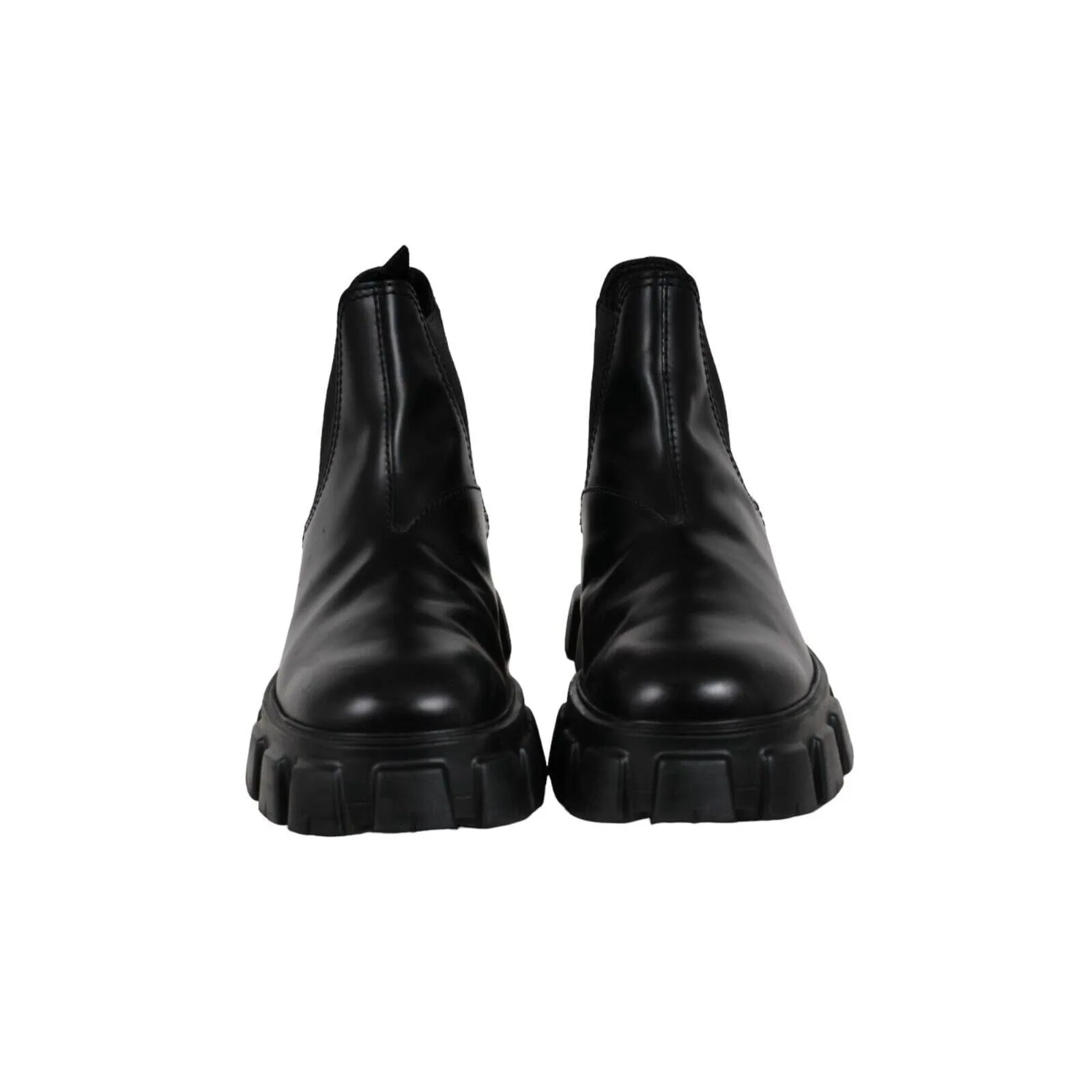 Monolith Chelsea Boots  Black Leather Lug Sole