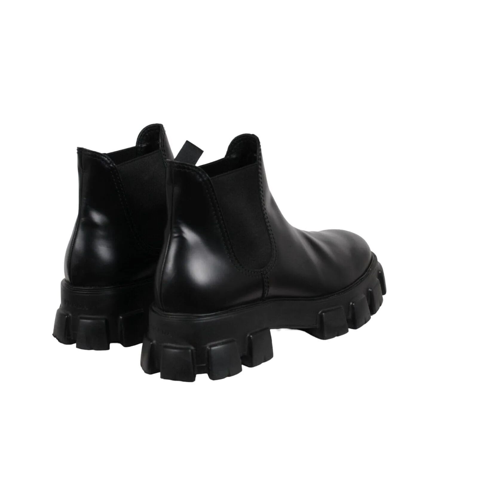Monolith Chelsea Boots  Black Leather Lug Sole