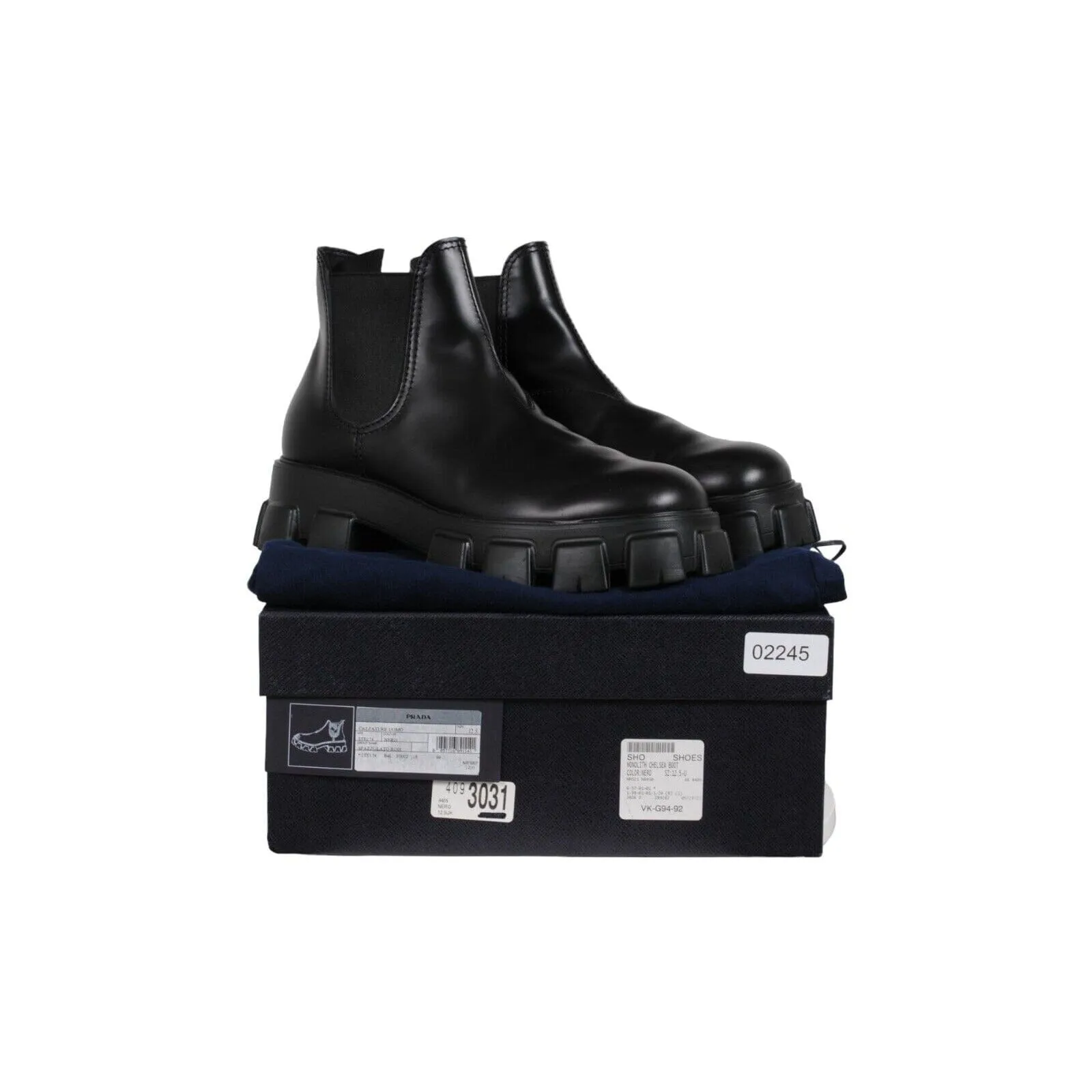 Monolith Chelsea Boots  Black Leather Lug Sole
