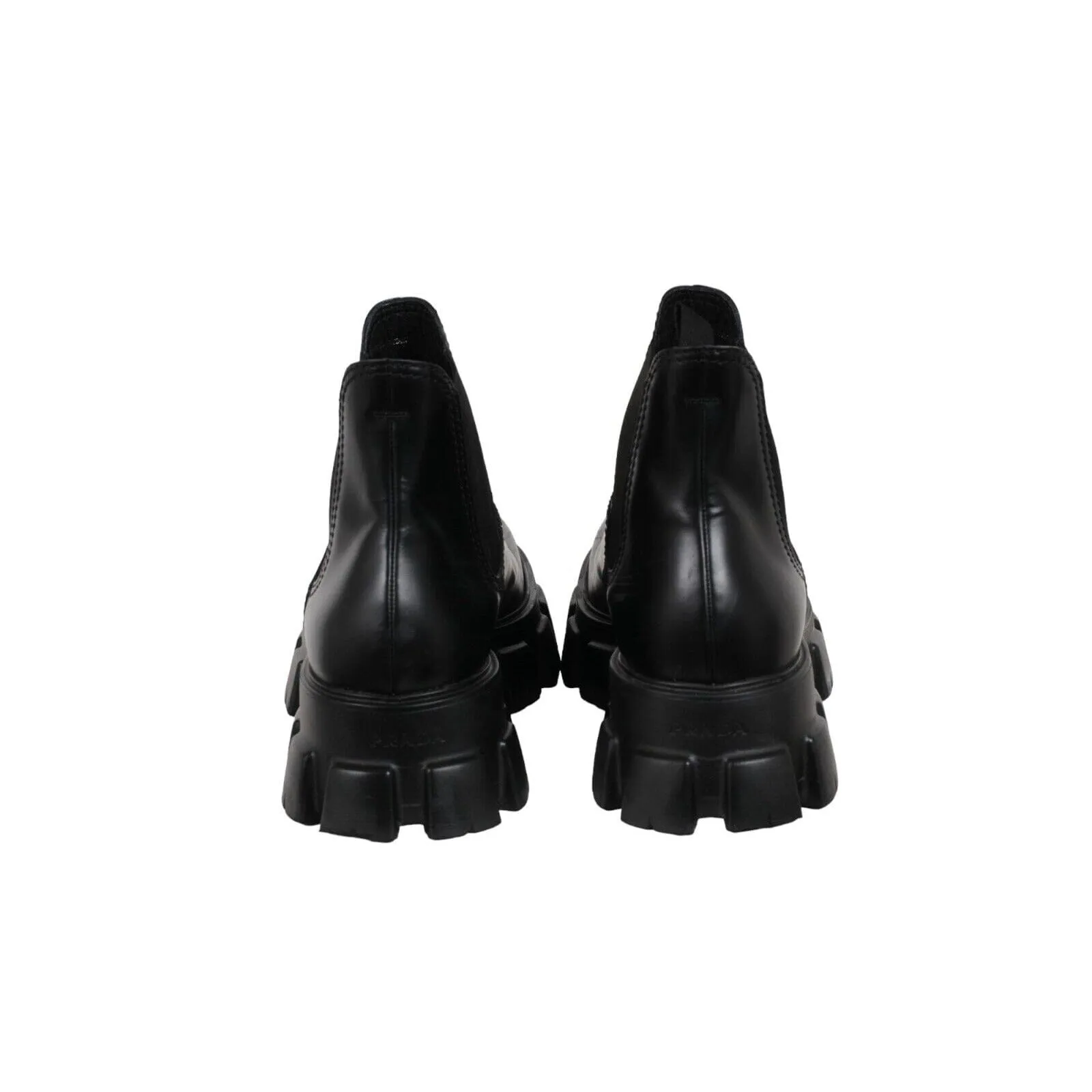 Monolith Chelsea Boots  Black Leather Lug Sole