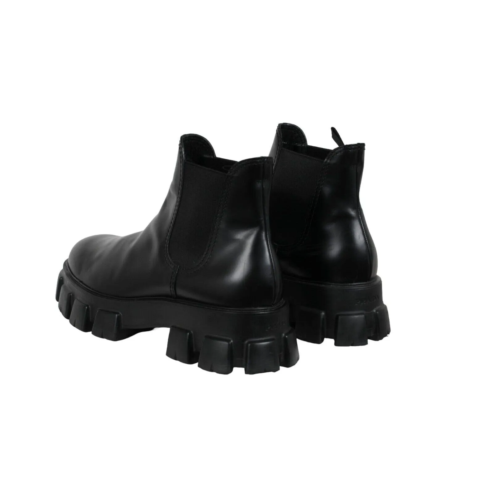 Monolith Chelsea Boots  Black Leather Lug Sole