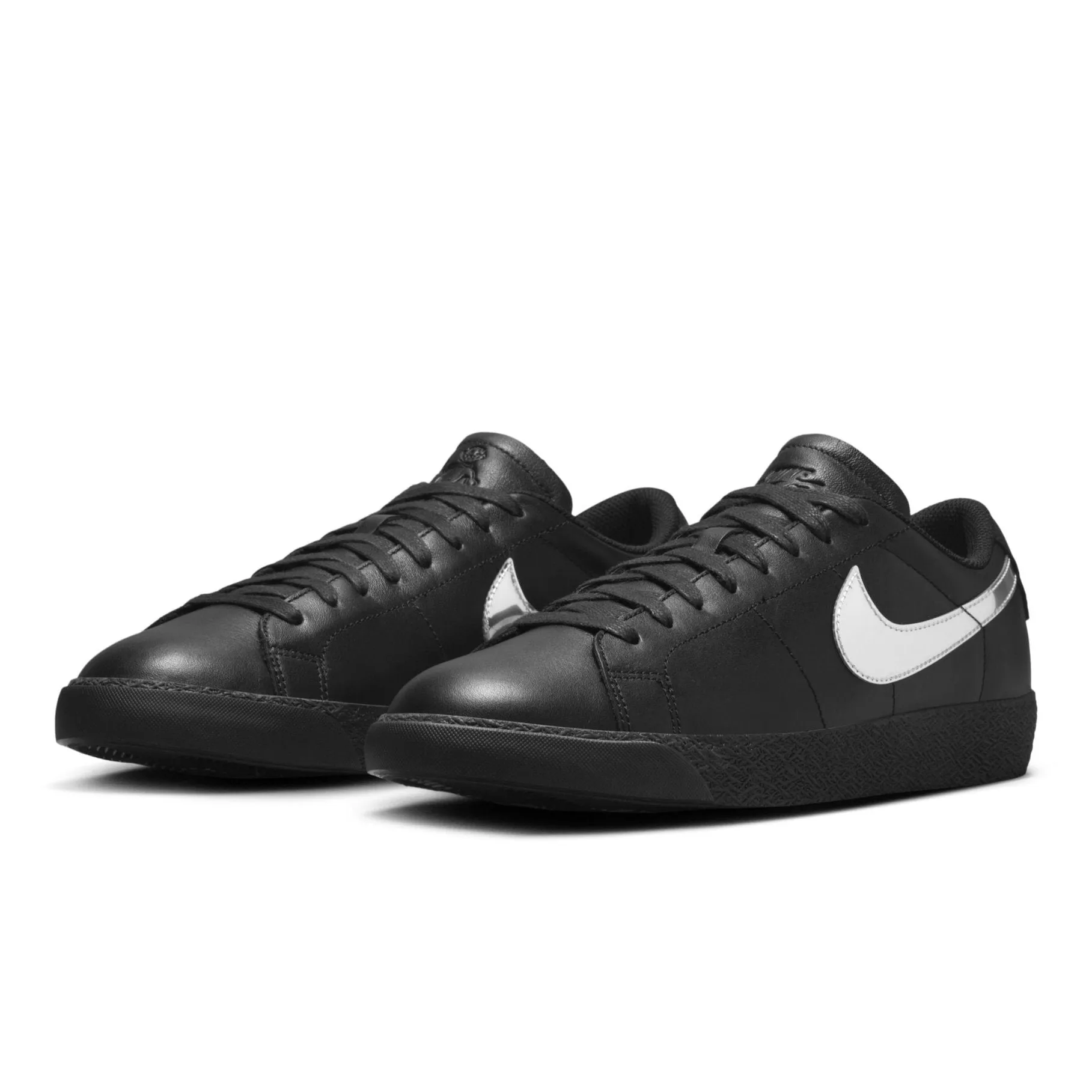 Nike SB X Dancer Blazer Low Skateboard Shoe - Black/Metallic Silver-Black