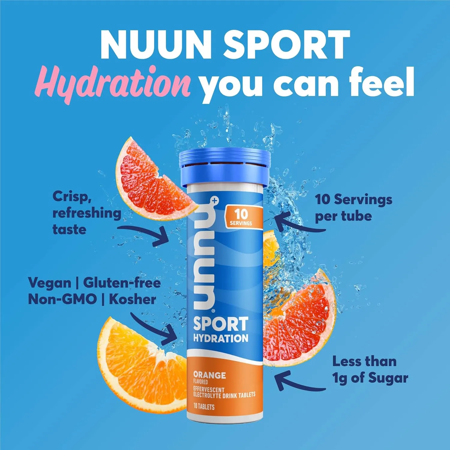 Nuun Sport Electrolyte Tablets with Magnesium, Calcium, Potassium, Chloride & Sodium, Gluten Free & Vegan, Mixed Flavors, 4 Pack (40 Servings Total)