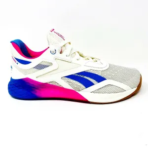 Reebok Nano X White Pink Blue Womens Size 10.5 Cross Training Sneakers FX7956