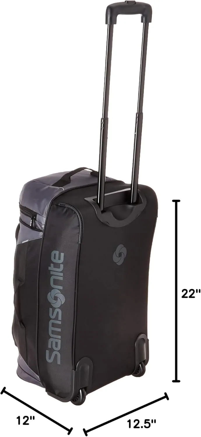 Samsonite Andante 2 Wheeled Duffel Bag ?C 22-Inch Durable Rolling Luggage with Inline Skate Wheels, Push-Button Handle & Spacious Compartments ?C Travel-Friendly and Lightweight - Moss Green/Black