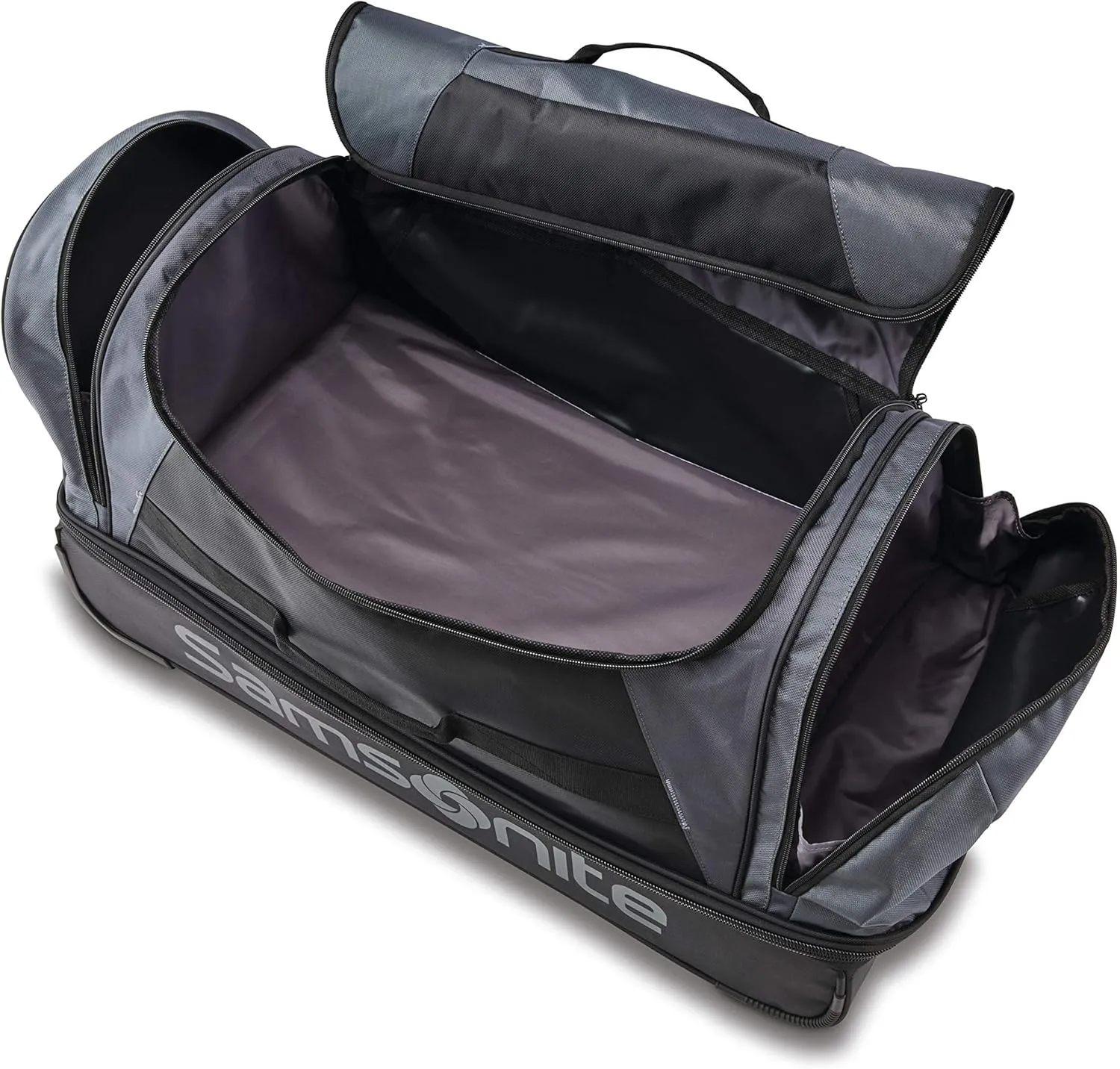 Samsonite Andante 2 Wheeled Duffel Bag ?C 22-Inch Durable Rolling Luggage with Inline Skate Wheels, Push-Button Handle & Spacious Compartments ?C Travel-Friendly and Lightweight - Moss Green/Black