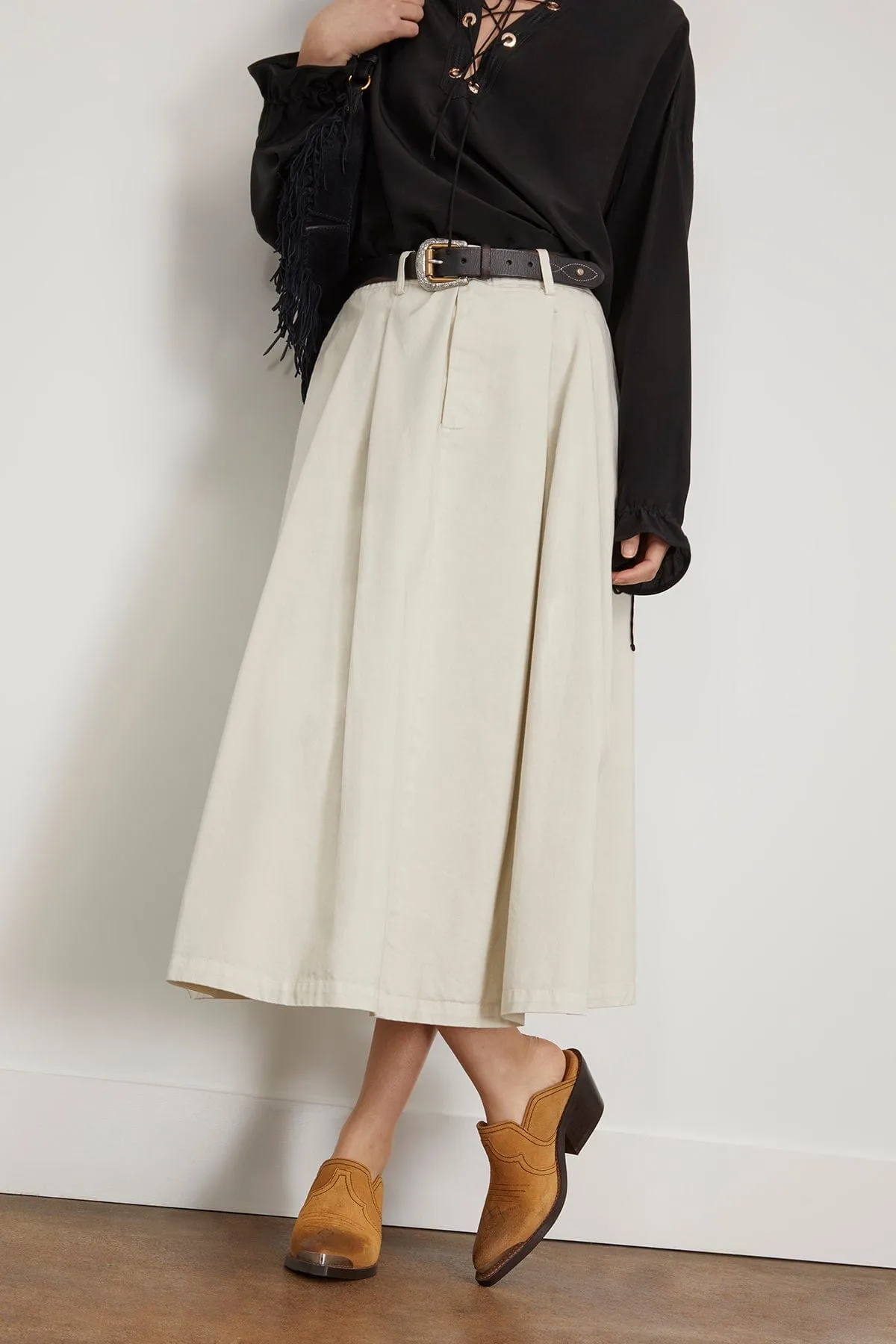 Waxed Statement Mule in Camel