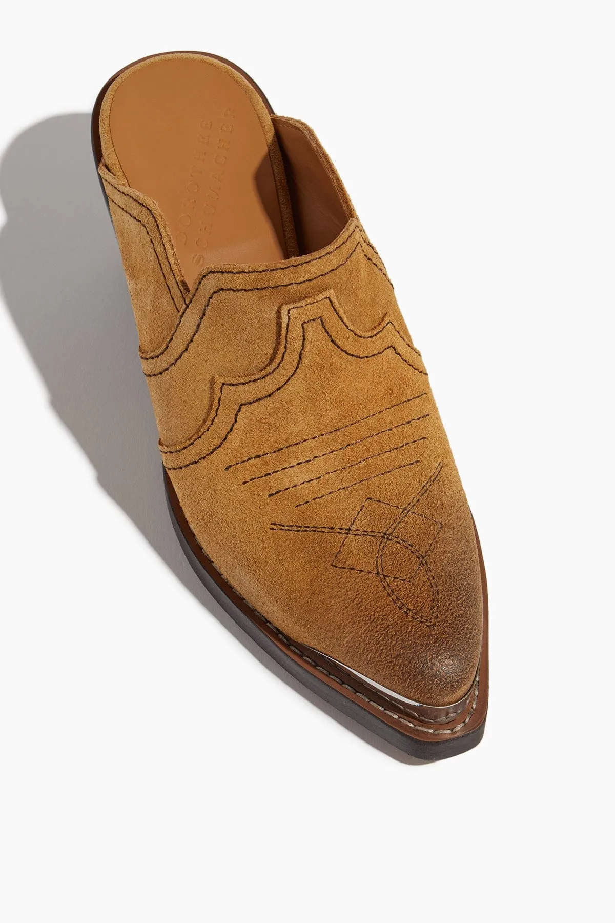 Waxed Statement Mule in Camel