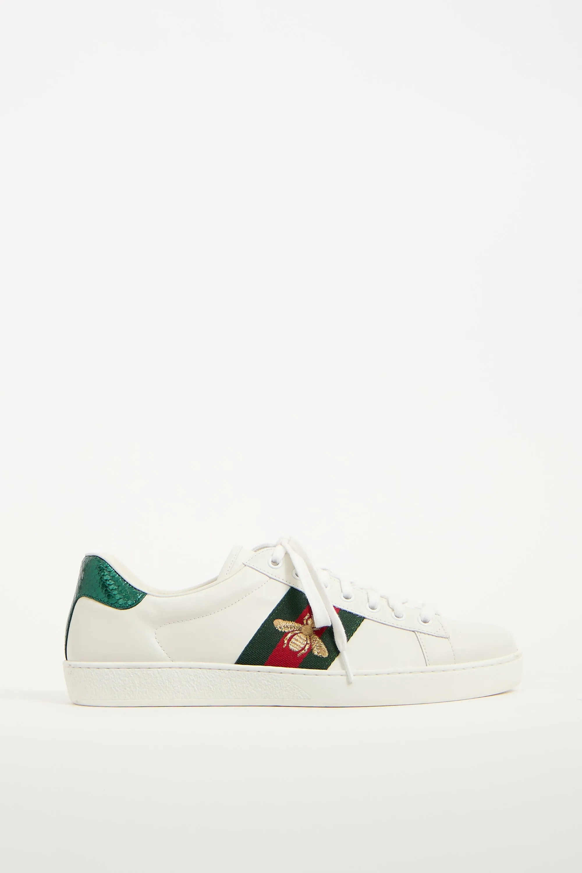 White Leather Ace Bee Sneaker