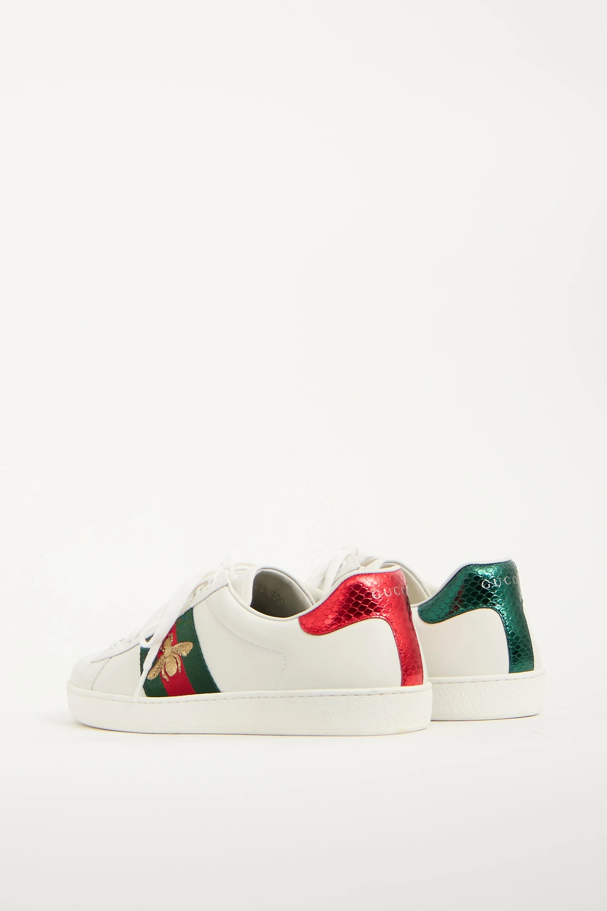 White Leather Ace Bee Sneaker