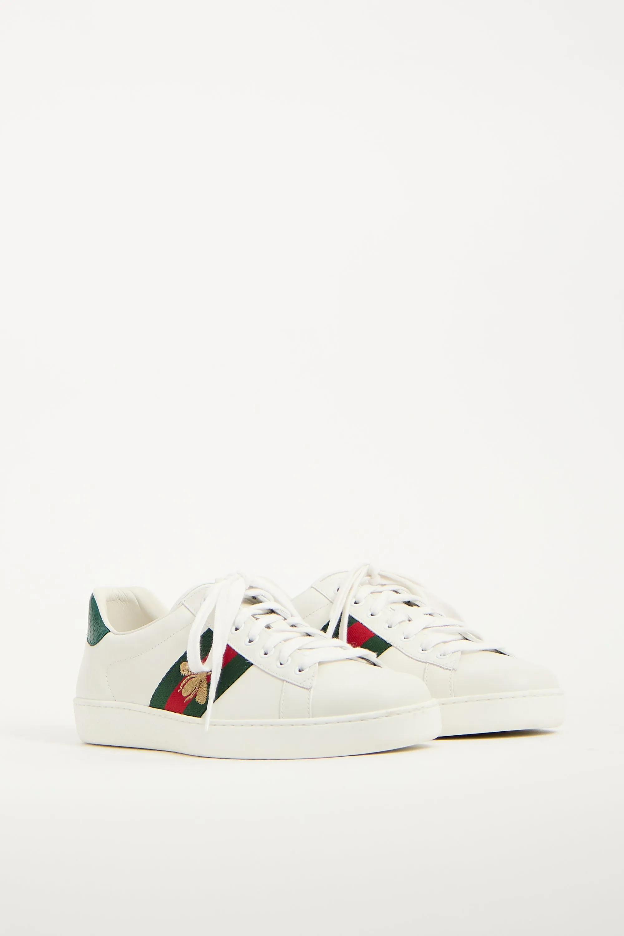 White Leather Ace Bee Sneaker
